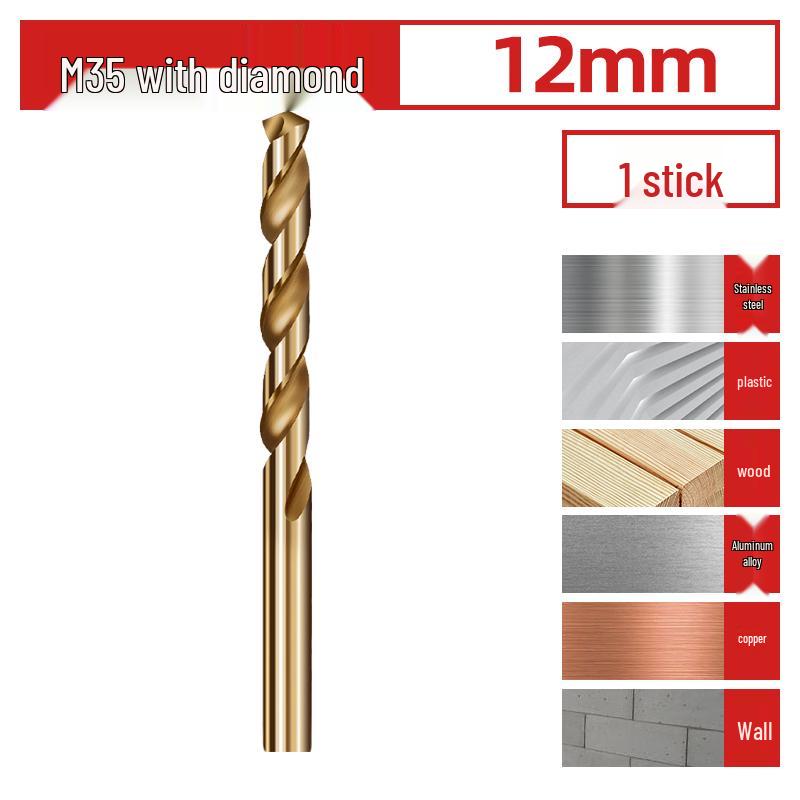 Cobalt-Coated High Hardness 304 Stainless Steel Twist Drill Bit
