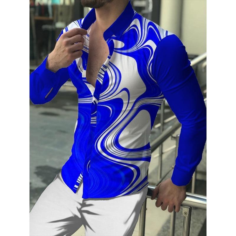 Herren Mode Design Neues Anzug Revers Langarm Hemd Lässig Bequem Hohe Qualität Outdoor Sport Karomuster Geometrisch Herren Oberteile