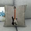 Guitar And Bass Instrument Series Pattern Digital Printing Short Plush Pillow Covers For Sofa Office Cushion Cover Home Goods