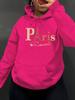 Paris Lockeres Sweatshirt Lässig Langarm Damen Herbst und Winter Bequemer Pullover Rundhalsausschnitt Locker Damenkleidung