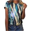 2026 New Summer Temperament Women's Sunrise Printed Women's T-shirt Round Neck Short Sleeve Street Casual Daily Basic Tops