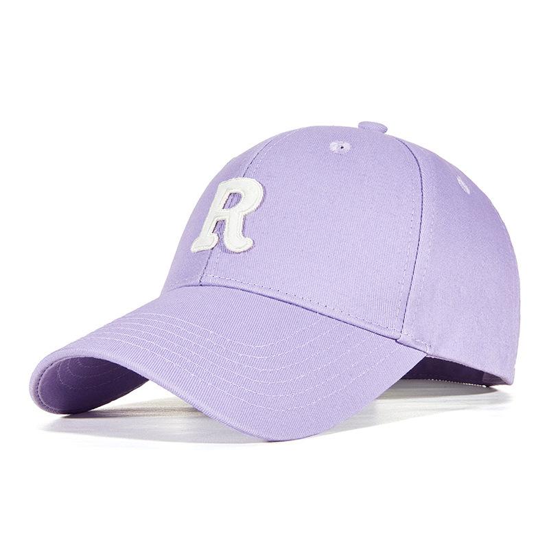 Multi-Color Hardtop R-Letter Baseball Hat Men'S And Women'S Sports Sunshade Sun Protection Moisture Cap Has Large Size