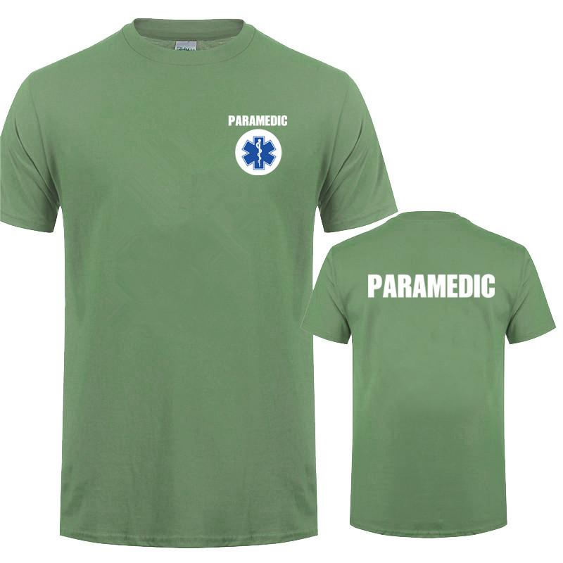Paramedic T Shirt Summer Unisex Cotton Short Sleeve Emergency Medical Services Tshirts Unisexs Clothing Tops OT005