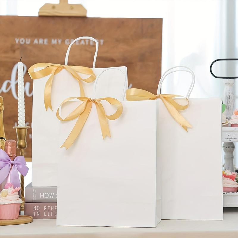 10PC/Bag Gift Bags Party Supplies White Pink Khaki Laser Bridal Showers With Handles Birthday Parties Multiple Options Available