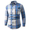 Plaid Long-sleeved Casual Fashion Loose Pocket Top Men's Shirt