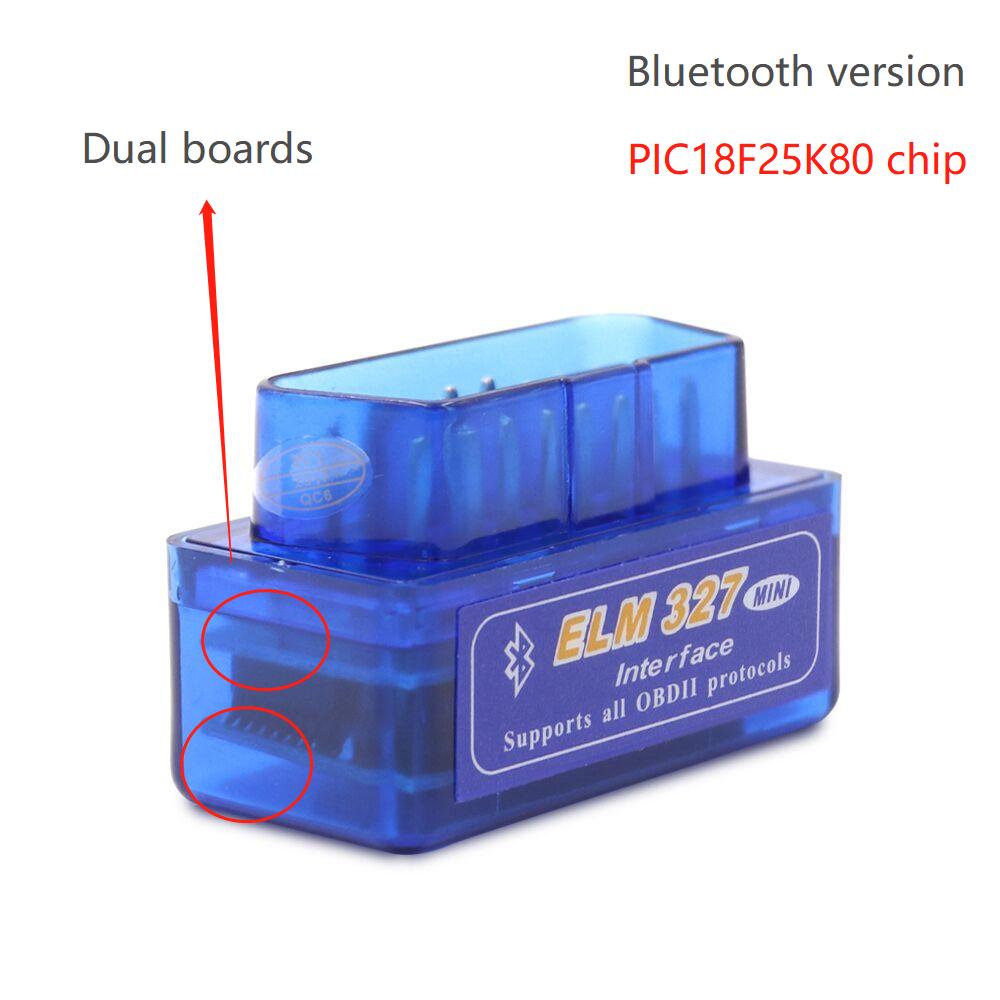 ELM327 V1.5 PIC18F25K80 lustas Dviguba plokštė WIFI/BT OBD2 kodo skaitytuvas ELM327 OBDII diagnostikos įrankis Android/IOS telefonui PK ICAR 2