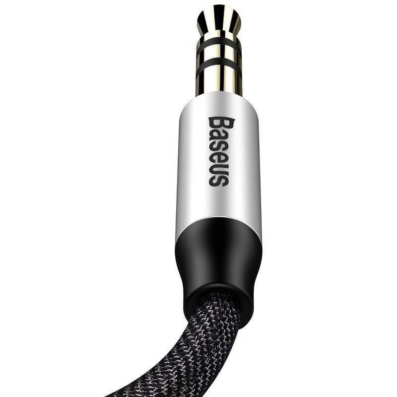 Kabel Audio Mini-Klinke 3,5 mm Aux Baseus Yiven 1 m (Schwarz-Silber)