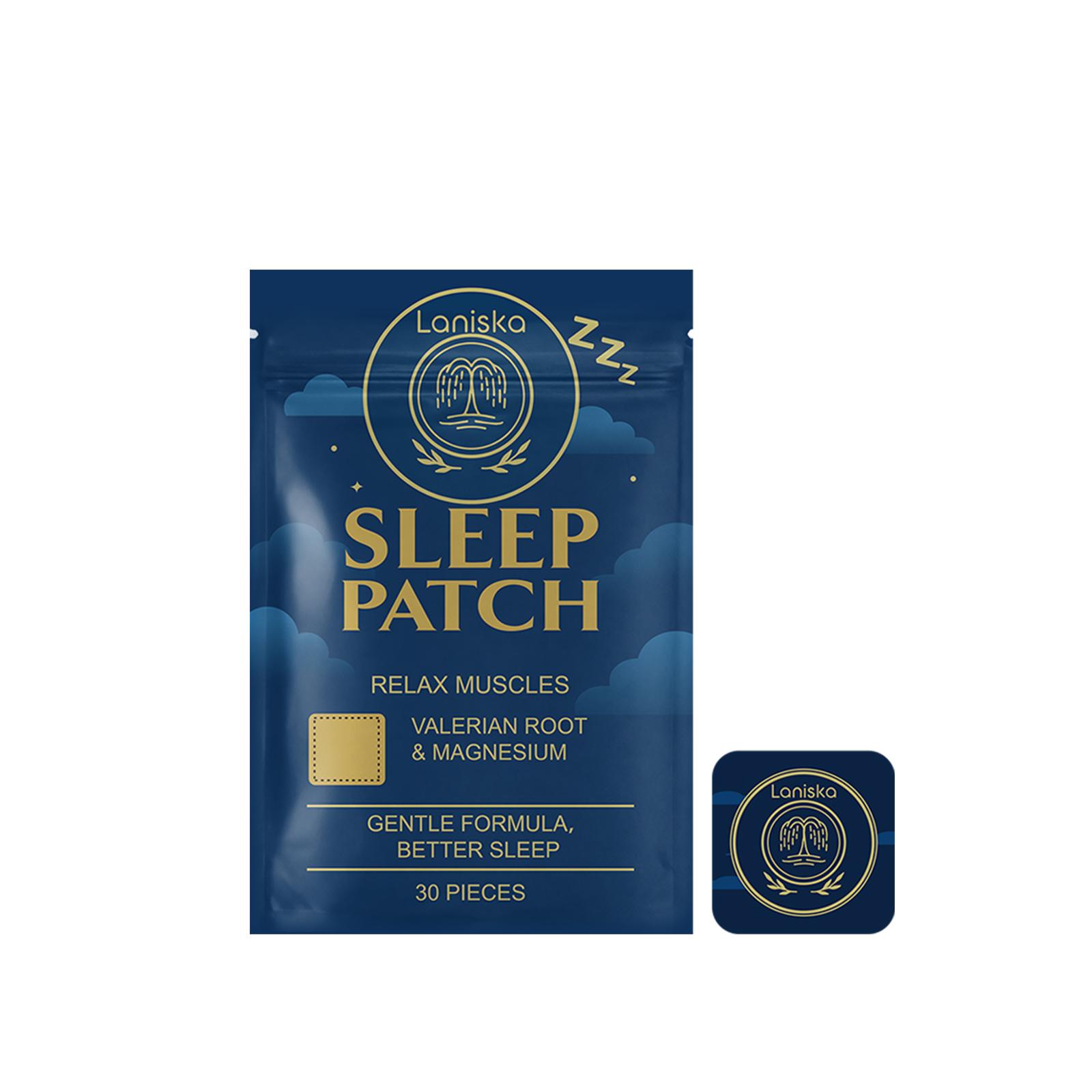 Sleep Patch 30Pcs Magnesium and Valerian Root Sleep Aid Patch for Deep Sleep Muscle Relaxation Support Sticker синий