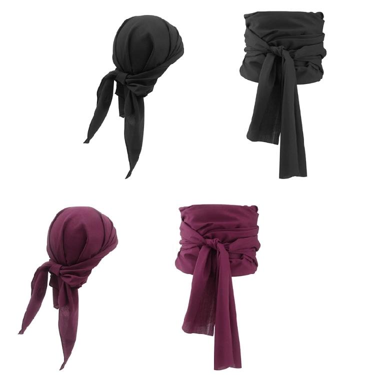 Pirate Hair Scarf and Sash Belt Kerchief Set for Halloween, Ship themed Parties