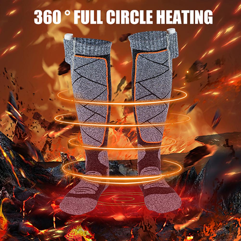 Electric Warm Outdoor Socks Elastic Comfortable Heated Socks 3 Modes Adjustable Breathable for Fishing Camping for Hiking Skiing