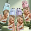 1PC Sleeping Baby Angel Print 750ml Sports Water Bottle Leakproof Straw Lid Outdoor Office Home