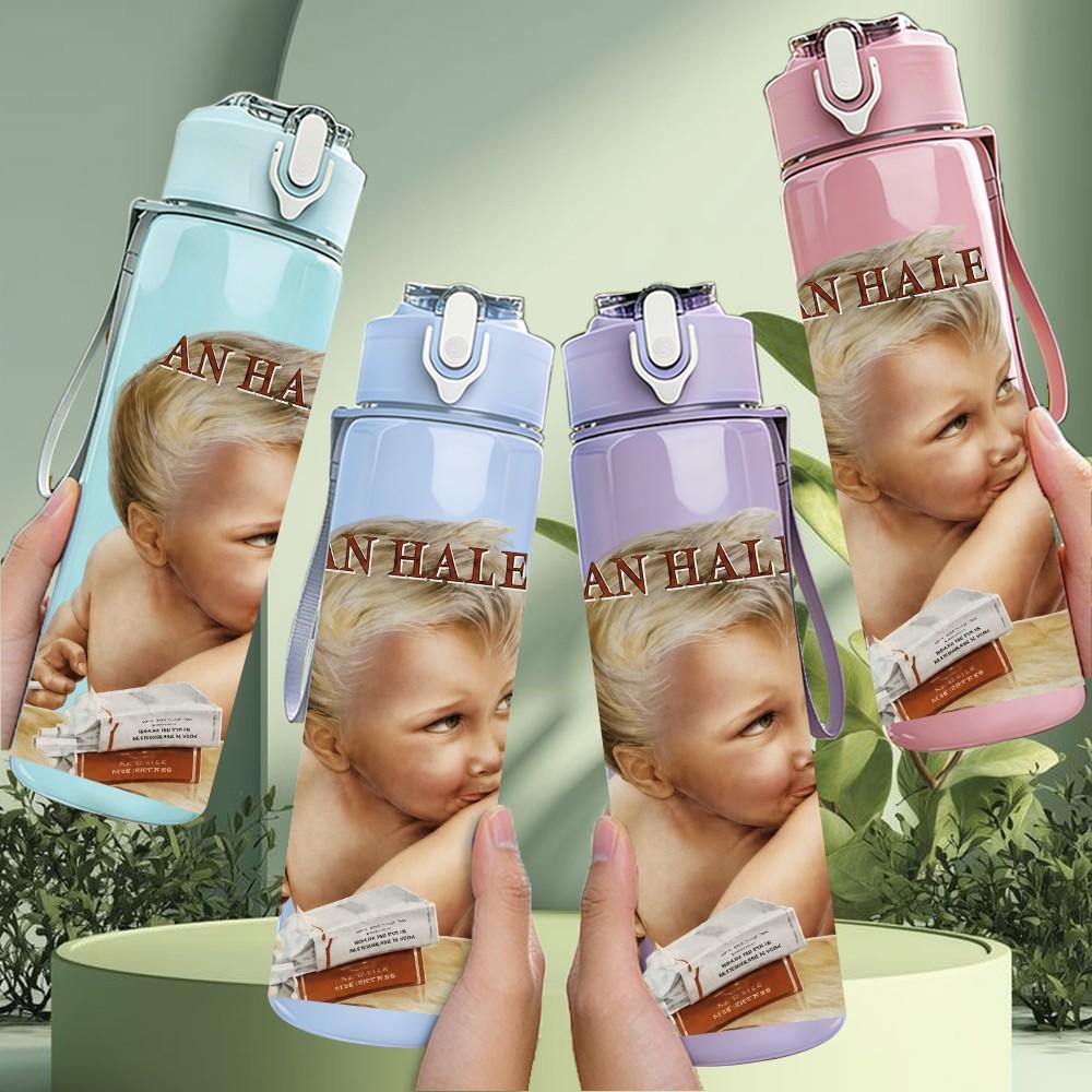 1PC Sleeping Baby Angel Print 750ml Sports Water Bottle Leakproof Straw Lid Outdoor Office Home