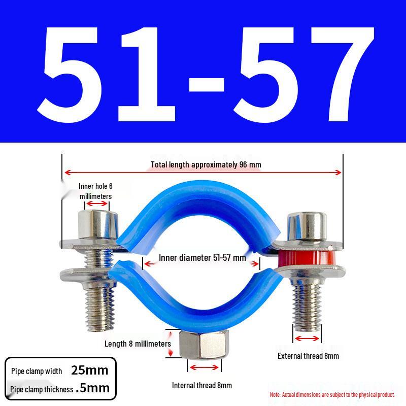 Stainless Steel Pipe Clamp Bracket with M8 Nut for Cable and Gas Pipes