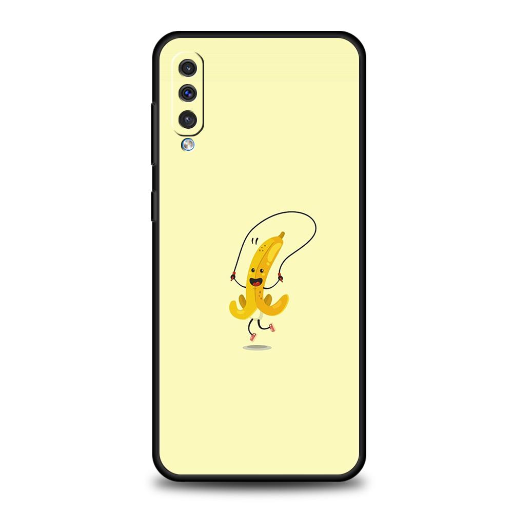 Phone Case for Samsung Galaxy A56 A36 A26 A06 A16 A24 A36 A54 A14 A42 A22 A20 A12 A10 5G Soft TPU Shell Funny Bite Apple Banana
