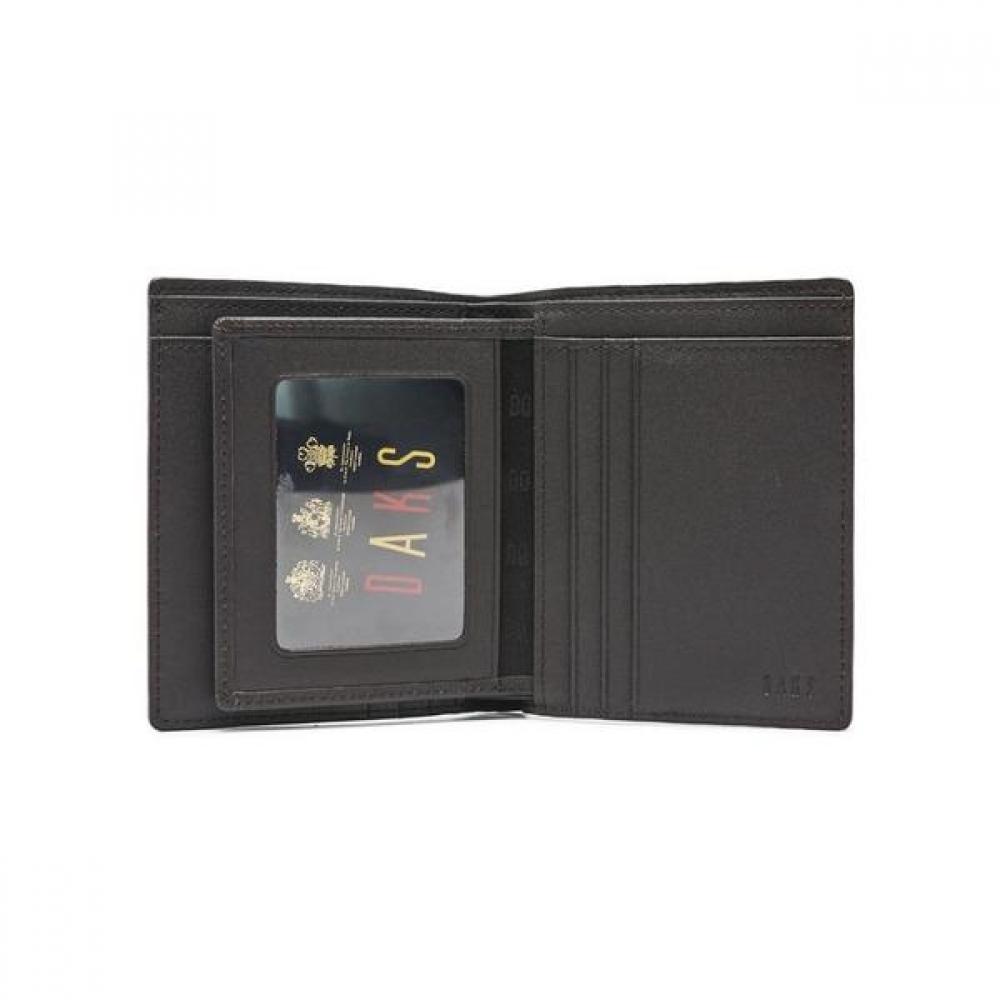 Daks Brown Matte Leather Wallet With Dd Plate Logo Dbwa1f367