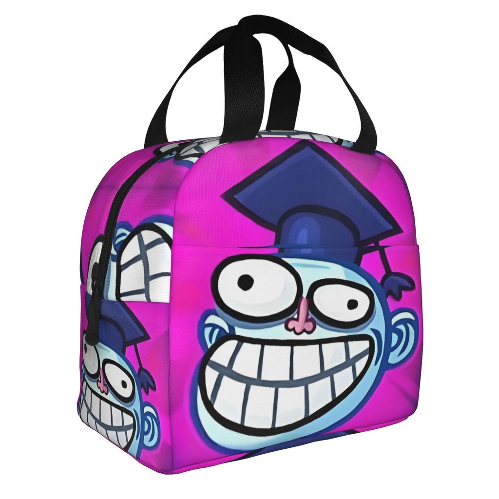 Mona Lisa Troll Face Quest Video Meme Game Comic Insulated Lunch Bag for Portable Funny Thermal Cooler Lunch Tote Office Work