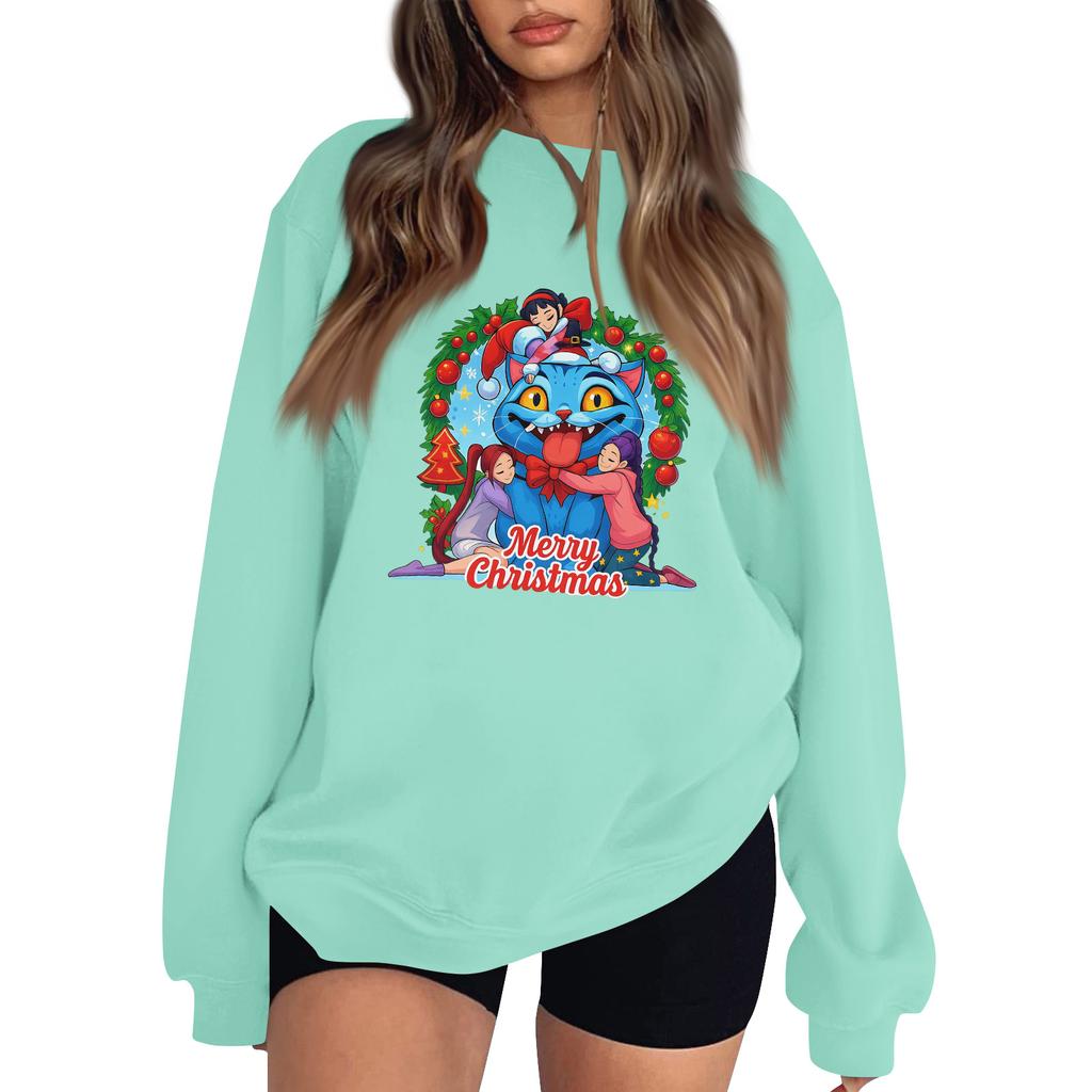 Women's Fashion Long-Sleeve Pullover Sweatshirt With Fun Movie-Themed Print