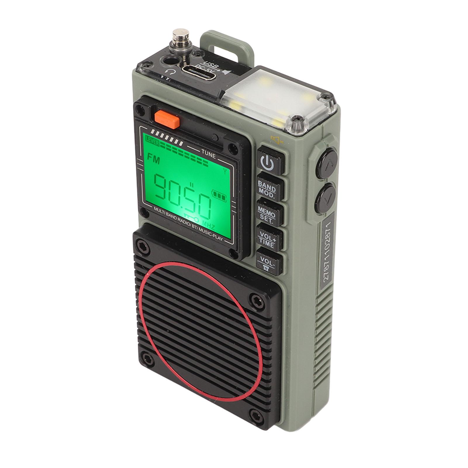 

Полнодиапазонный радиоприемник Bass Stereo SOS Alarm Portable Bluetooth Card Playing Retro FM VHF AM SW WB Radio