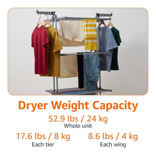 Basic Folding Clothes Drying Rack, Indoor Clothes Dryer, Silver