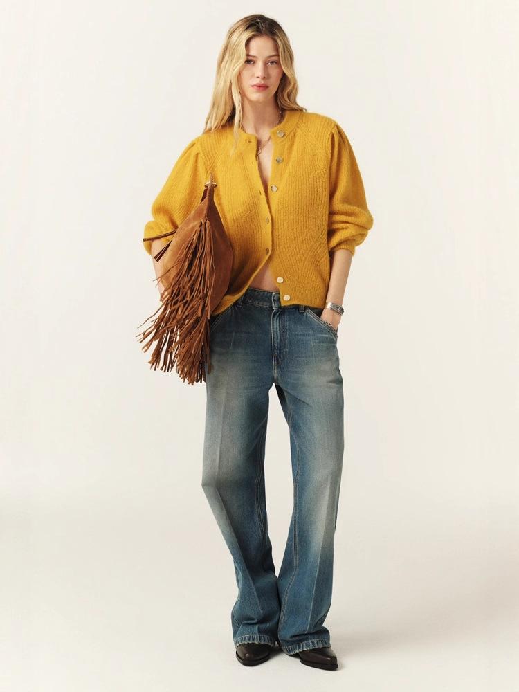 Cozy Raglan Sleeve Knit Cardigan - Versatile Autumn/Winter Sweater