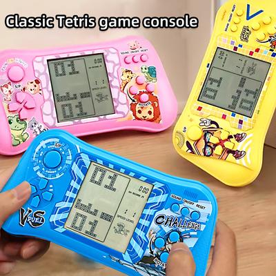 Classic Tetris Game Console, Children's Cognitive Development Puzzle Toy, Handheld Game Console Toy (with Built-in Battery)