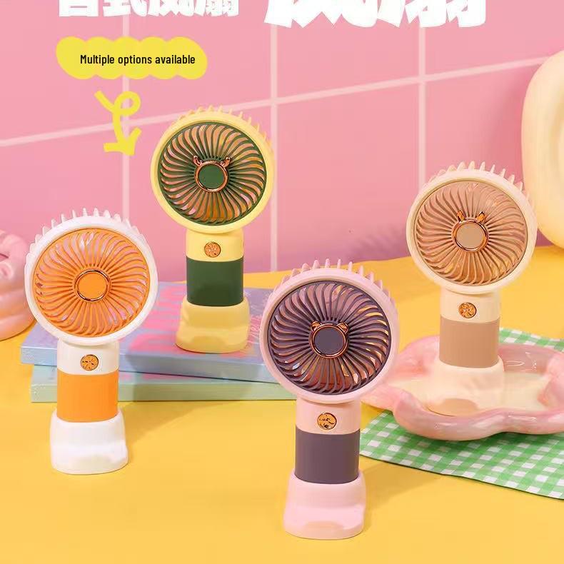 Portable Cute Cartoon Mini USB Rechargeable Fan - Silent Handheld or Desktop Use 1