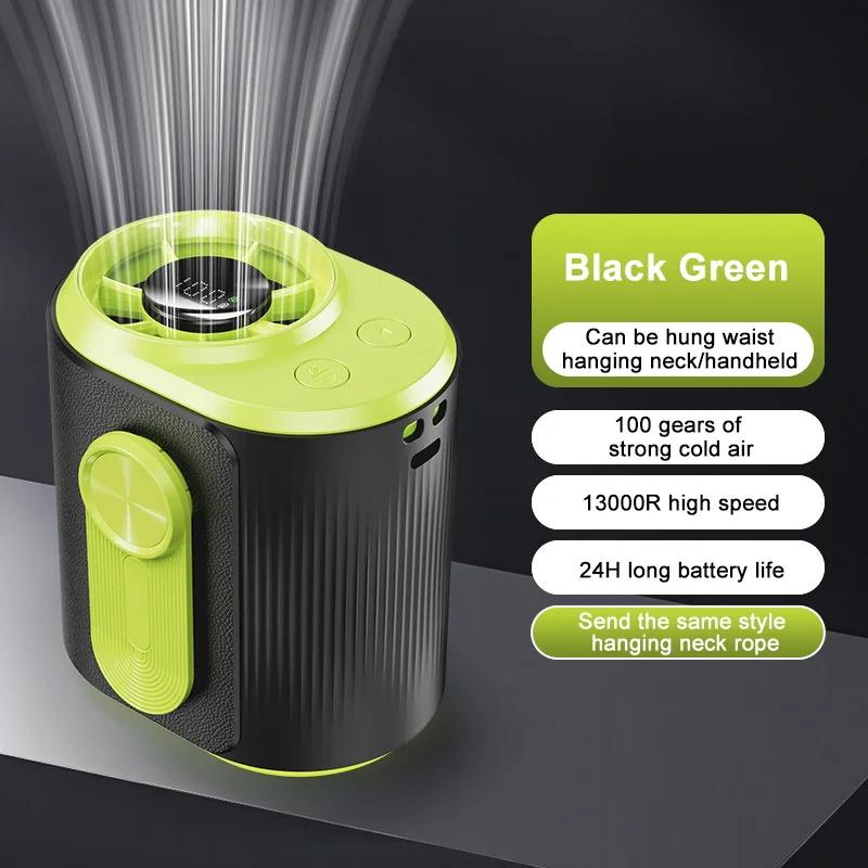 

New Mini Portable Hanging Neck Fan Cooling Waist Clip Fans Bladeless USB Rechargeable Sport Cooler Fan for Outdoor Sport Working