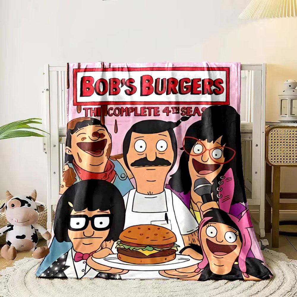 A Family Is Posing Together with a Burger, Looking Cheerful and Animated. for All Seasons Blanket Lunch Break Throw Gift
