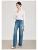 Simple Elegant Tencel Cotton Beaded Sequin Embroidered Loose Long Sleeve Women's Spring Shirt