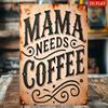 Retro Mama Needs Coffee Iron Wall Sign   Vintage Kitchen Bar or Coffee Corner Decor Perfect Gift for Mothers Day  Cof