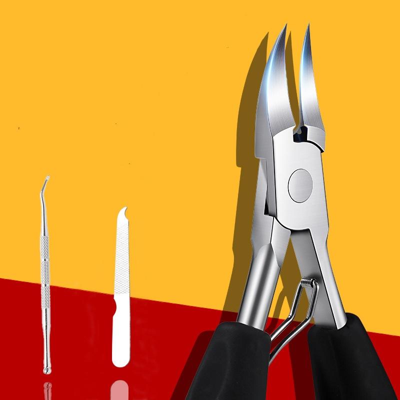 Professionele teennagelknipper, snijder, ingroeiende teennagel, dikke nagel, dode huid, vuilverwijderaar, superscherp, gebogen mes, nagelgereedschap