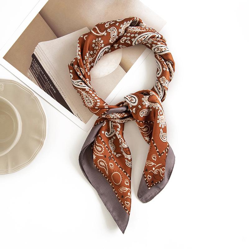 Damska Talia Owoc Kwiat Sztuka Retro Symulowany Jedwab Mała Kwadratowa Chustka Można Ją Połączyć z Koszulą do Strojów Profesjonalnych, Ochrony Przeciwsłonecznej i na Szyję