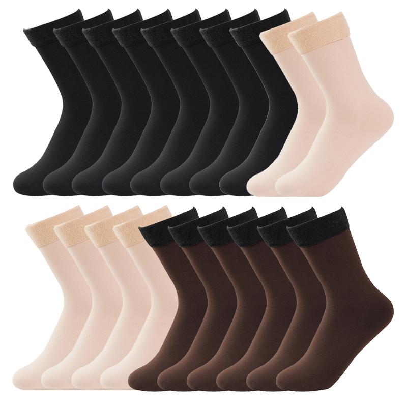 10 Paar Damen Nahtlose Socken Winter Verdicken Warm Einfarbig Socken Zehenabtrennung Atmungsaktiv Haussocken