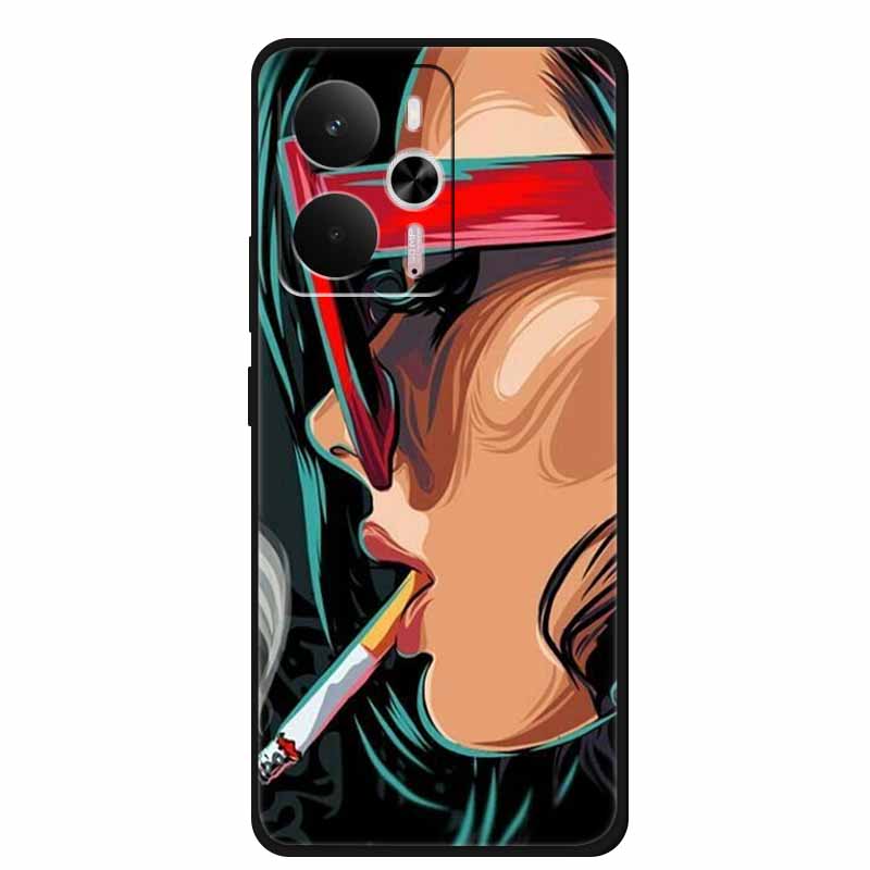 For Realme 14 Case Realme14 5G RMX5070 Phone Shell Soft Silicone Back Cover For Realme 14 Global Black TPU Funda Cute Capa Coque