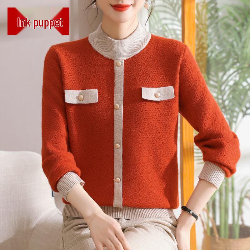 

Women s Round Neck Ruffle Edge Knit Cardigan XL