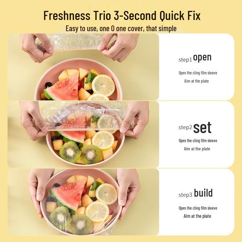 [New User Offer] 0.01 - Food Grade PE Cling Film Roll, 300 Disposable Sheets