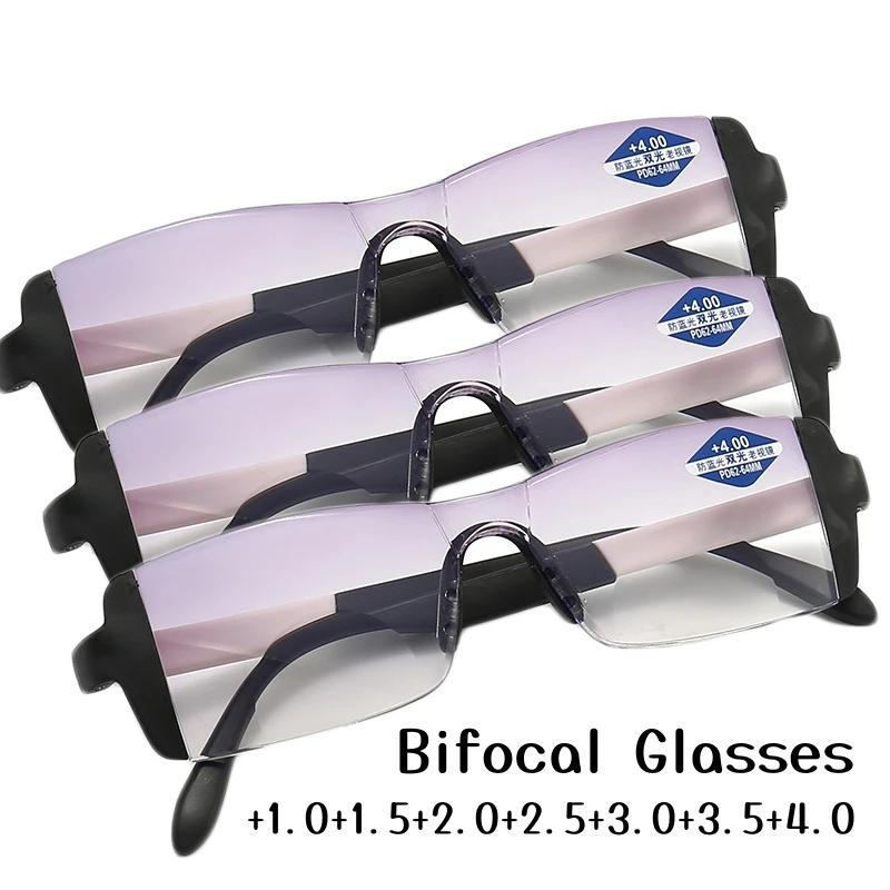 

Женские бифокальные очки высокой четкости унисекс легкие очки для чтения модные ретро без оправы очки для пресбиопии для женщин