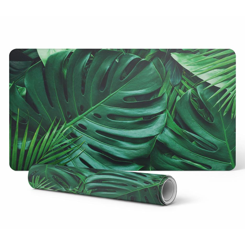Protective Vinyl Mat for Businesses and Offices Tropical Leaves 90x45 Cm
