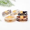 Stapelbare Kristalle Perlen Herz Lederarmband für Frauen Bohemian Handgemacht Verstellbares Armband Westliches Geschenk