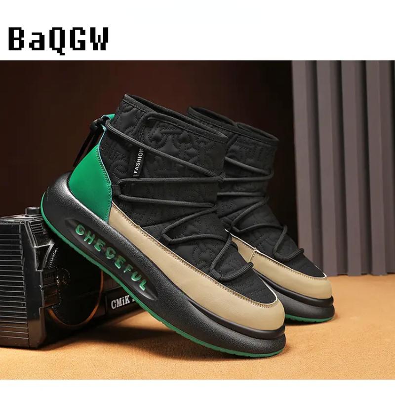 Autumn Winter Designer Luxury High-tops Snow Boots Warm Furry Fashion Fleece Shoes Comfortable Outdoor Lace-up Sneakers Student