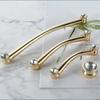 Gold Finish Cabinet Handles Zinc Alloy Wardrobe Handles Elegant Furniture Hardware  Shoebox Storage