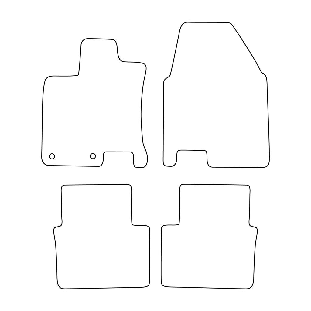 [Blm]Ni007 Blue - Set Of Velour Floor Mats To Fit Nissan Qashqai +2 2008-2012 - Blue Trim
