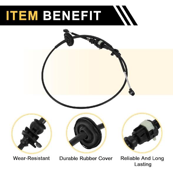 Automatic Transmission Gear Shifter Cable for Ford F-150 1992-1997 for Ford F-250 1992-1997 Auto Trans Gear Shift Control Lever Cable Metal Black