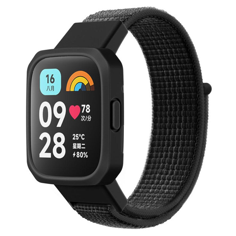 

Нейлоновый браслет-петля + чехол для Redmi Watch 3/2/1 Lite, сменный ремешок для смарт-часов Redmi Watch 1/2/Lite Watch Lite, чехол для браслета Redmi watch lite 1 / 2 чёрный