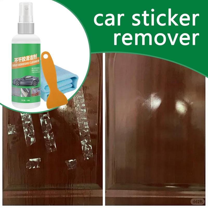 Adhesive Removal Spray 100ml Car Sticker Cleaning Agent With Scraper Label Glue Cleaner Spray For Wood Ceramic Vehicle Home