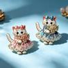 1 Peça Vestido Feminino Gatinhos Animais de Estimação Festa Animal Broche Casual Pins Presentes Adorável Levando Flores Broches de Gato Para Mulheres