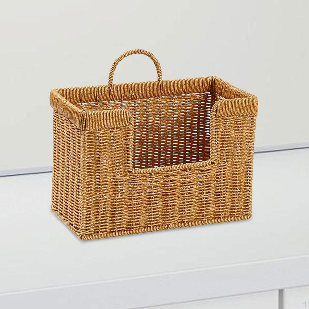 Spice Rack, Decorative Organizer Basket, Imitation Rattan, Multipurpose PE Container, Easy