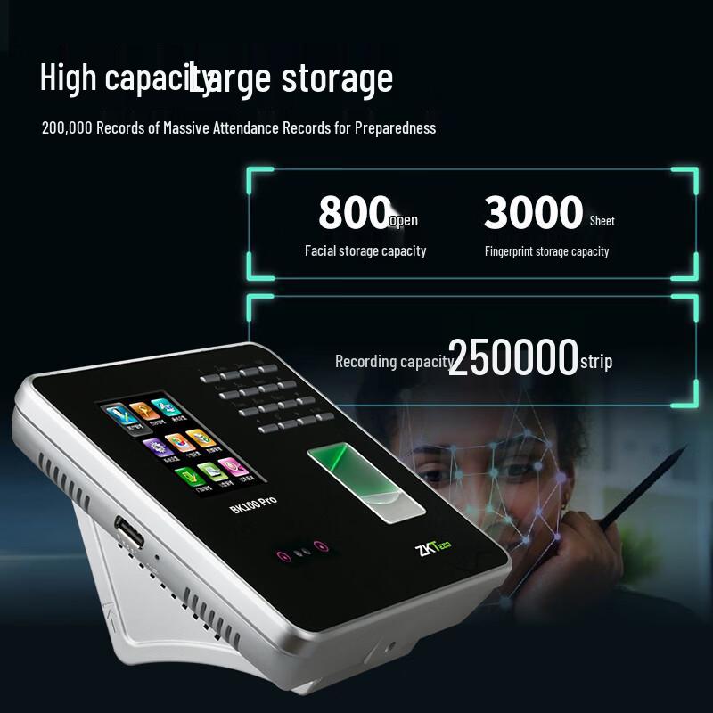 ZKTECO BK100pro Face and Fingerprint Biometric Attendance Machine CN plug (adapter included)