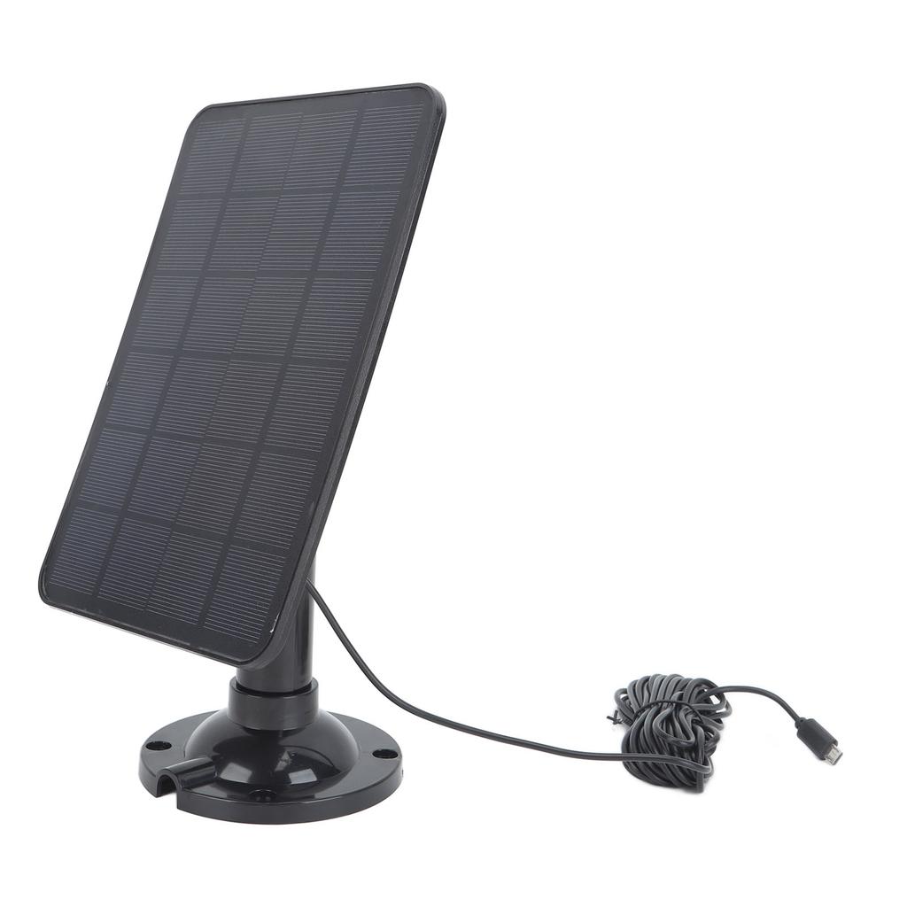 Camera Solar Panel Charger 10W 5V Micro USB Black Solar Charging Panel for Security Camera Cellphone Power Bank