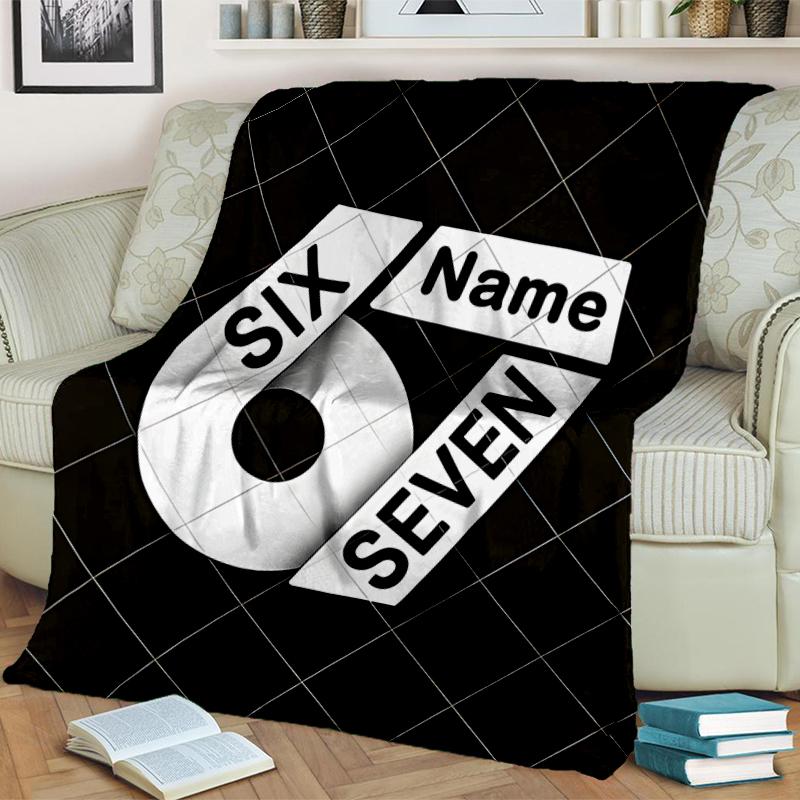 1PC Custom Name "Sixty-Seven Name Design" Flannel Blanket Versatile,all-season Throw Suitable for the Living Room,bedroom,camping,travel,and Gift